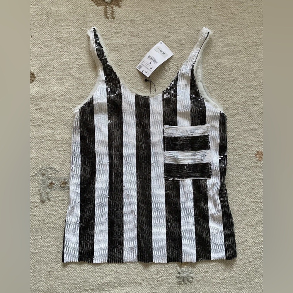 NWOT Zara sequin top